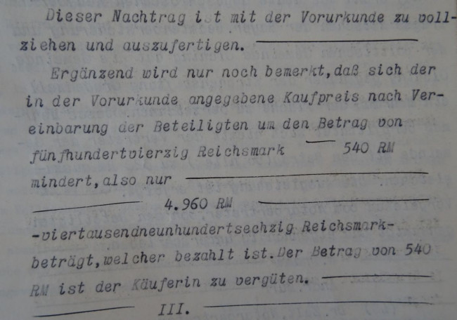 Grundstückspreis Urkunde 3